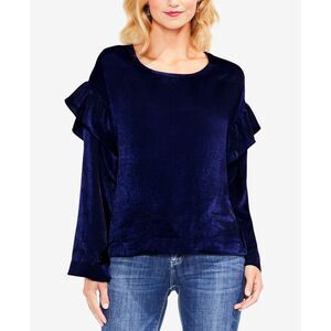 Vince Camuto Velvet Ruffled Top